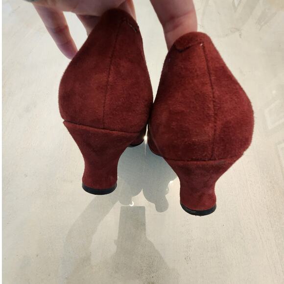 Hotter Comfort Concept Women's Heels SZ 7 Suede Red - Picture 5 of 8